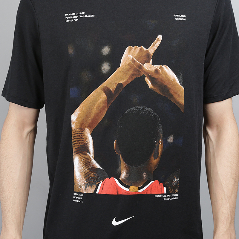 мужская черная футболка Nike Damian Lillard Dry 924637-010 - цена, описание, фото 2